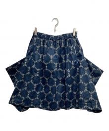 COMME des GARCONS（コムデギャルソン）の古着「花柄変形スカート」｜ネイビー