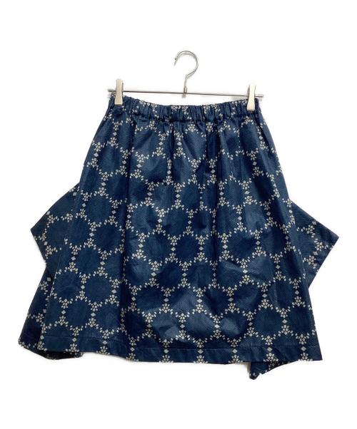 COMME des GARCONS（コムデギャルソン）COMME des GARCONS (コムデギャルソン) 花柄変形スカート ネイビー サイズ:Sの古着・服飾アイテム