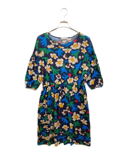 mina perhonen（ミナ ペルホネン）mina perhonen (ミナ ペルホネン) 総柄ニットワンピース ネイビー サイズ:SIZE 38の古着・服飾アイテム