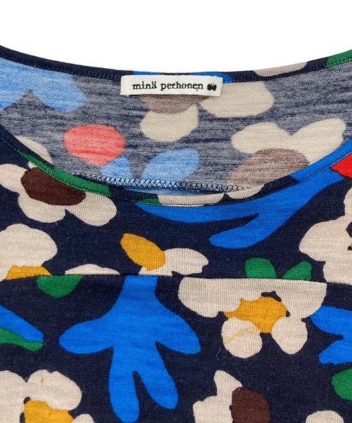 mina perhonen（ミナ ペルホネン）mina perhonen (ミナ ペルホネン) 総柄ニットワンピース ネイビー サイズ:SIZE 38の古着・服飾アイテム