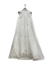 MARILYN MOON（マリリンムーン）の古着「sheer starched cotton gather dress」｜ホワイト
