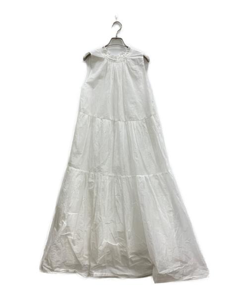 MARILYN MOON（マリリンムーン）MARILYN MOON (マリリンムーン) sheer starched cotton gather dress ホワイト サイズ:Freeの古着・服飾アイテム