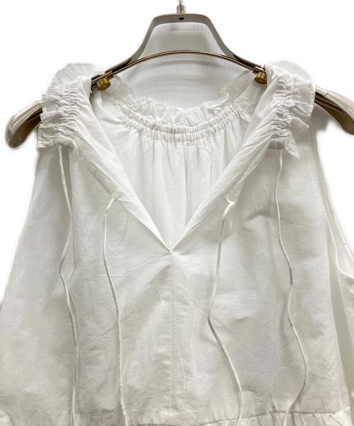 MARILYN MOON（マリリンムーン）MARILYN MOON (マリリンムーン) sheer starched cotton gather dress ホワイト サイズ:Freeの古着・服飾アイテム