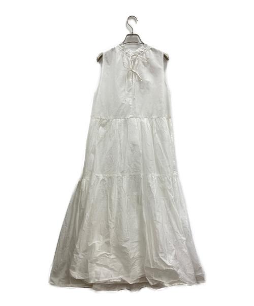 MARILYN MOON（マリリンムーン）MARILYN MOON (マリリンムーン) sheer starched cotton gather dress ホワイト サイズ:Freeの古着・服飾アイテム