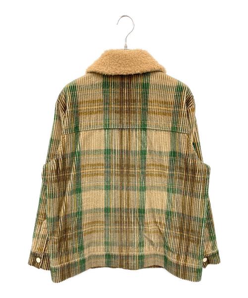 The Elder Statesman（エルダーステイツマン）The Elder Statesman (エルダーステイツマン) PLAID CORD JACKET グリーン×ベージュ サイズ:Mの古着・服飾アイテム