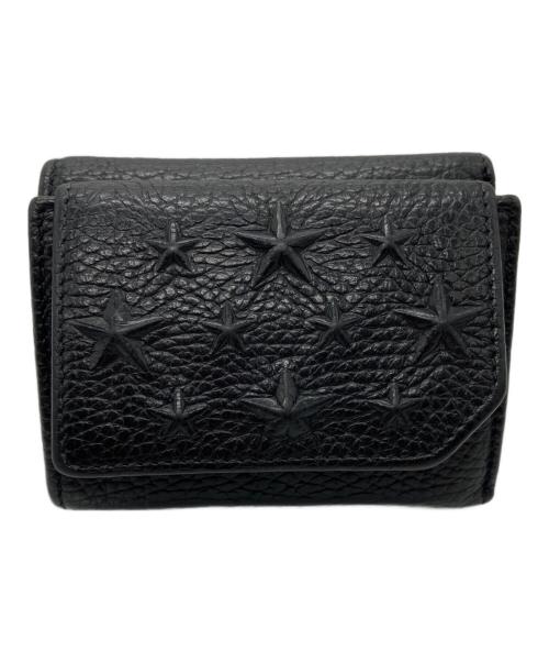 JIMMY CHOO（ジミーチュウ）JIMMY CHOO (ジミーチュウ) スターエンボス コンパクトウォレット ブラックの古着・服飾アイテム