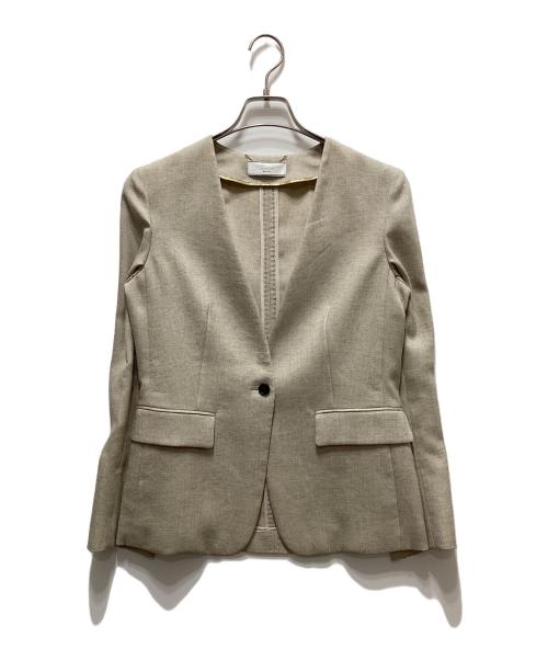 BEIGE（ベイジ）BEIGE (ベイジ) CAROLE / ノーカラージャケット ベージュ サイズ:2の古着・服飾アイテム