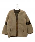 COVERT ORGカバートオルグ）の古着「レザー切替リバーシブルムートンコート」｜ベージュ