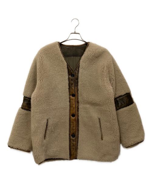 COVERT ORG（カバートオルグ）COVERT ORG (カバートオルグ) レザー切替リバーシブルムートンコート ベージュ サイズ:SIZE Freeの古着・服飾アイテム