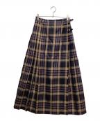 O'NEIL OF DUBLIN×CITYSHOPオニールオブダブリン×シティショップ）の古着「チェックプリーツラップスカート」｜ベージュ