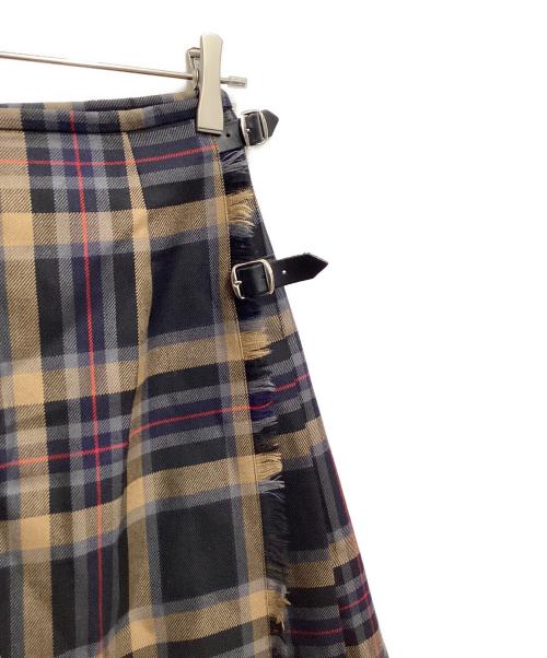 O'NEIL OF DUBLIN（オニールオブダブリン）O'NEIL OF DUBLIN (オニールオブダブリン) CITYSHOP (シティショップ) チェックプリーツラップスカート ベージュ サイズ:36の古着・服飾アイテム