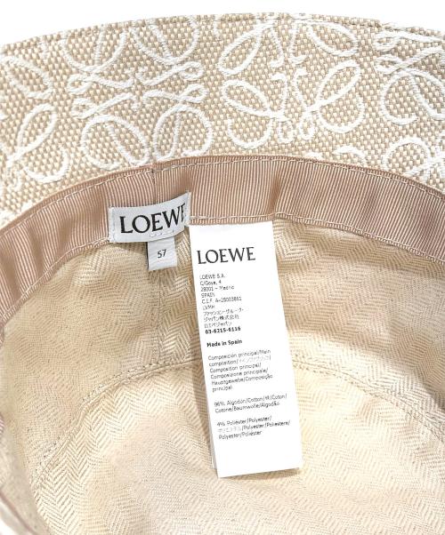LOEWE（ロエベ）LOEWE (ロエベ) アナグラム ジャカード バケットハット ベージュ×ブラウン サイズ:57の古着・服飾アイテム