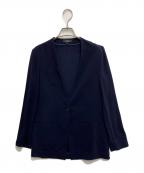 theoryセオリー）の古着「Powder Crepe CL Collarless JK」｜ネイビー