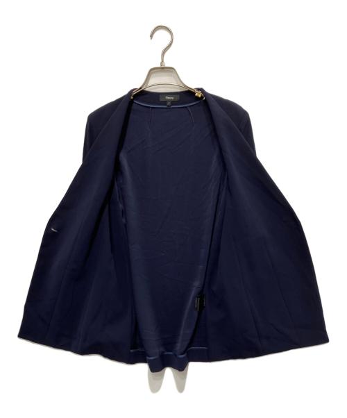 theory（セオリー）theory (セオリー) Powder Crepe CL Collarless JK ネイビー サイズ:Oの古着・服飾アイテム