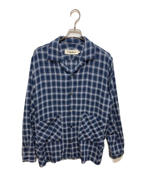 Caledoor（カレドアー）Caledoor (カレドアー) パナマクロスチェックシャツ ブルー サイズ:Mの古着・服飾アイテム
