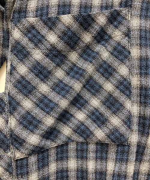 Caledoor（カレドアー）Caledoor (カレドアー) パナマクロスチェックシャツ ブルー サイズ:Mの古着・服飾アイテム