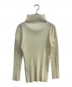 ISSEY MIYAKEイッセイミヤケ）の古着「プリーツハイネックカットソー　PP05-JK604」｜アイボリー