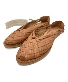CHAMULA（チャムラ）の古着「レザー編みサンダル」｜ベージュ