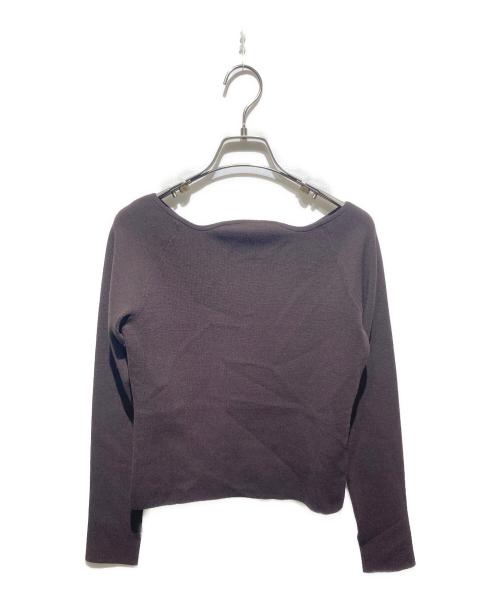 La TOTALITE（ラ ト―タリテ）La TOTALITE (ラ ト―タリテ) ミラノリブデザインネックニット ブラウン サイズ:FREE 未使用品の古着・服飾アイテム