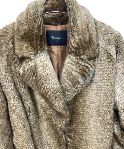 Diagram（ダイアグラム）Diagram (ダイアグラム) フェイクファーコート ブラウン サイズ:SIZE 36の古着・服飾アイテム