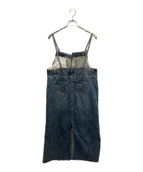 Pauline Bleu（ポリーヌブルー）Pauline Bleu (ポリーヌブルー) 裾フリンジデニム ジャンパースカート インディゴ サイズ:FREEの古着・服飾アイテム