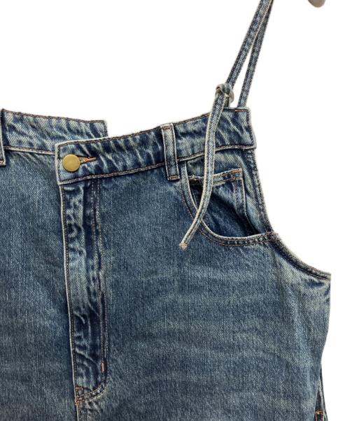 Pauline Bleu（ポリーヌブルー）Pauline Bleu (ポリーヌブルー) 裾フリンジデニム ジャンパースカート インディゴ サイズ:FREEの古着・服飾アイテム