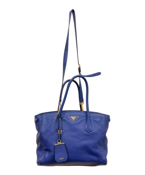 PRADA（プラダ）PRADA (プラダ) 2WAYトートバッグ ブルーの古着・服飾アイテム
