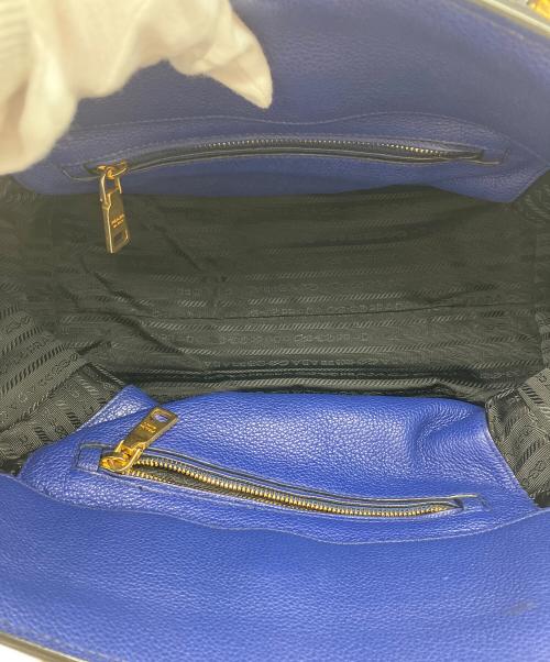 PRADA（プラダ）PRADA (プラダ) 2WAYトートバッグ ブルーの古着・服飾アイテム