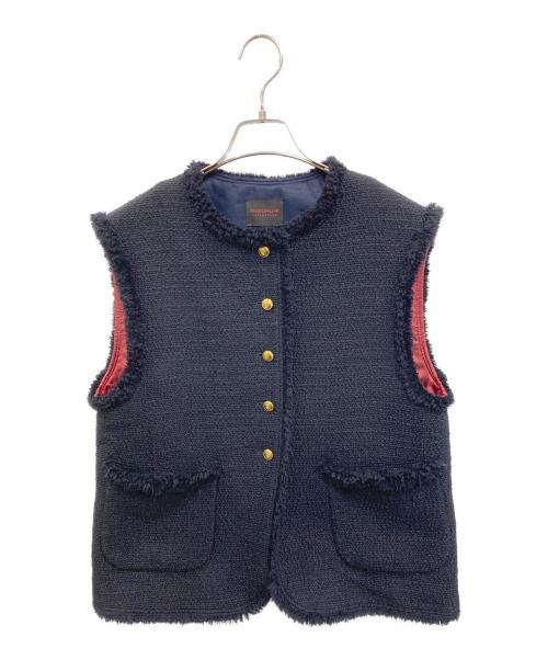 TOMORROW LAND collection（トゥモローランドコレクション）TOMORROW LAND collection (トゥモローランドコレクション) ブークレーファンシー クルーネックジレ ネイビー サイズ:36 未使用品の古着・服飾アイテム