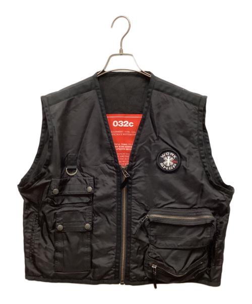 032c（ゼロスリーツーシー）032c (ゼロスリーツーシー) ワークベスト ブラック サイズ:Mの古着・服飾アイテム