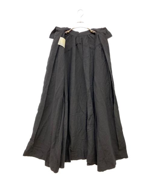 DOUBLE MAISON（ドゥーブルメゾン）DOUBLE MAISON (ドゥーブルメゾン) リネンワンピース ブラック サイズ:Fの古着・服飾アイテム