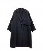 LOHENローヘン）の古着「ロングタイロッケンウールリバーコート」｜ブラック