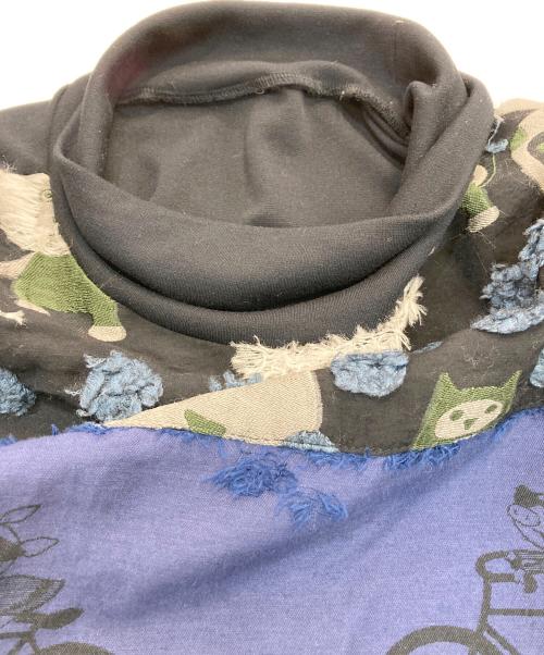 OLLEBOREBLA（アルベロベロ）OLLEBOREBLA (アルベロベロ) 切替ハイネックカットソー ネイビー サイズ:ｆｒｅｅの古着・服飾アイテム