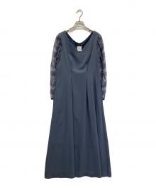Ameri（アメリ）の古着「LACE SLEEVE REFINED DRESS」｜ブルー
