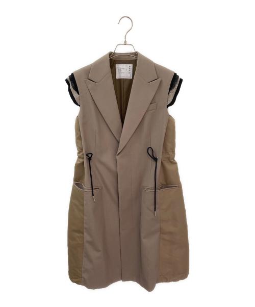 sacai（サカイ）sacai (サカイ) Suiting Mix Vest カーキ サイズ:1の古着・服飾アイテム
