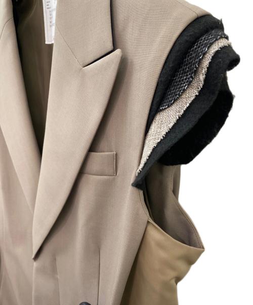 sacai（サカイ）sacai (サカイ) Suiting Mix Vest カーキ サイズ:1の古着・服飾アイテム