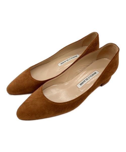 Manolo Blahnik（マノロブラニク）Manolo Blahnik (マノロブラニク) スウェードパンプス ブラウン サイズ:37の古着・服飾アイテム