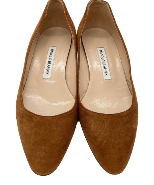 Manolo Blahnik（マノロブラニク）Manolo Blahnik (マノロブラニク) スウェードパンプス ブラウン サイズ:37の古着・服飾アイテム