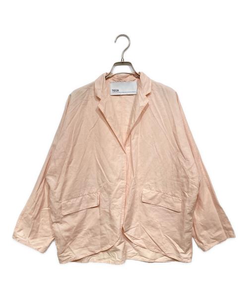 ticca（ティッカ）ticca (ティッカ) コットンリネンシャツジャケット ピンク サイズ:Freeの古着・服飾アイテム