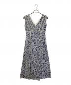 HER LIP TOハーリップトゥ）の古着「Lace Trimmed Floral Dress」｜ネイビー