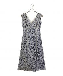 HER LIP TO（ハーリップトゥ）の古着「Lace Trimmed Floral Dress」｜ネイビー