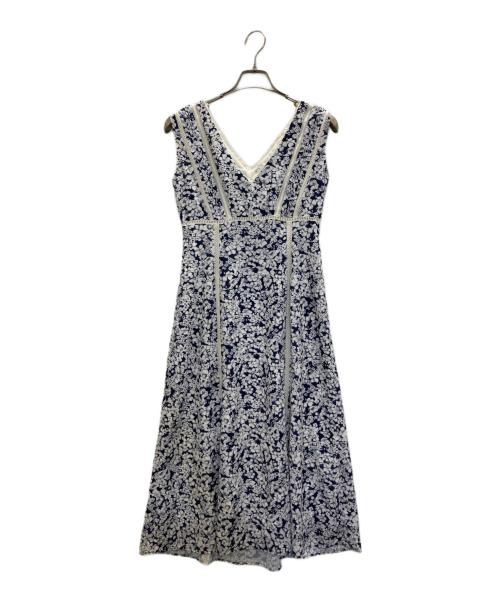 HER LIP TO（ハーリップトゥ）Her lip to (ハーリップトゥ) Lace Trimmed Floral Dress ネイビー サイズ:Sの古着・服飾アイテム