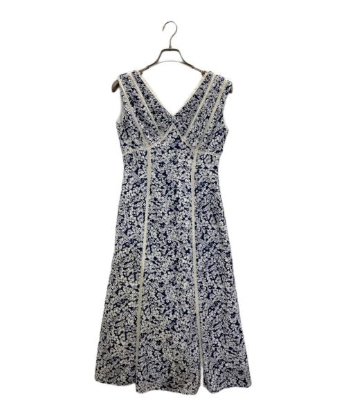 HER LIP TO（ハーリップトゥ）Her lip to (ハーリップトゥ) Lace Trimmed Floral Dress ネイビー サイズ:Sの古着・服飾アイテム