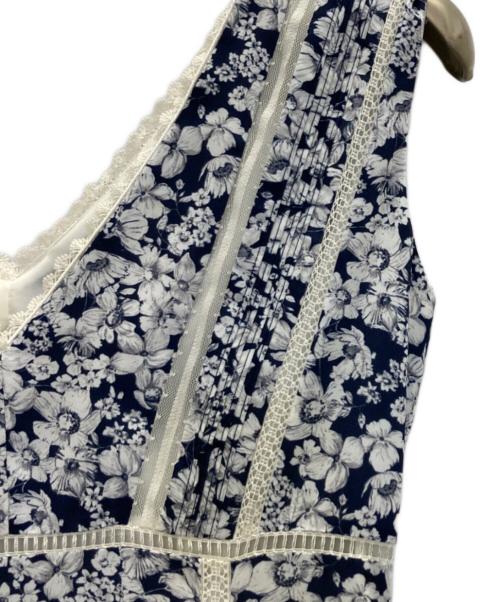 HER LIP TO（ハーリップトゥ）Her lip to (ハーリップトゥ) Lace Trimmed Floral Dress ネイビー サイズ:Sの古着・服飾アイテム