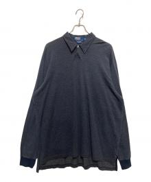 POLO RALPH LAUREN（ポロ・ラルフローレン）の古着「総柄ポロシャツ」｜ネイビー