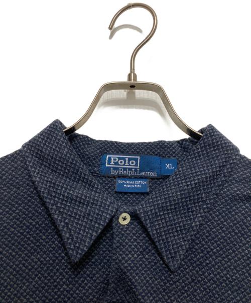 POLO RALPH LAUREN（ポロ・ラルフローレン）POLO RALPH LAUREN (ポロ・ラルフローレン) 総柄ポロシャツ ネイビー サイズ:XLの古着・服飾アイテム