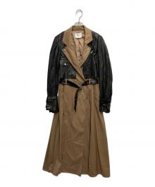 Ameri（アメリ）の古着「RIDERS DOCKING COAT」｜ブラック×ベージュ