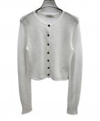 CLANEクラネ）の古着「SHEER ROLLED EDGE KNIT CARDIGAN」｜アイボリー