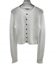 CLANE（クラネ）の古着「SHEER ROLLED EDGE KNIT CARDIGAN」｜アイボリー
