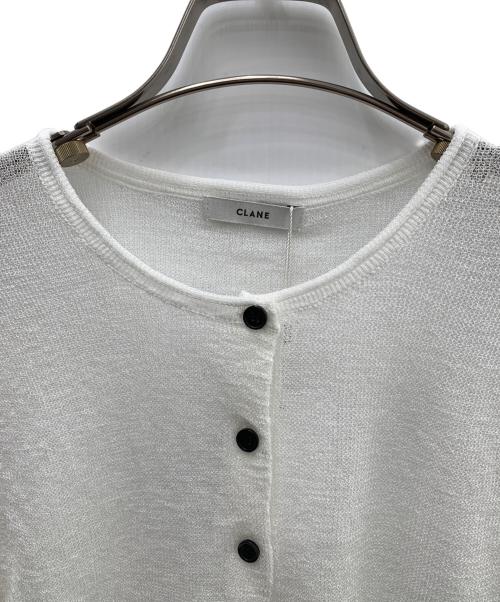 CLANE（クラネ）CLANE (クラネ) SHEER ROLLED EDGE KNIT CARDIGAN アイボリー サイズ:Ｍ 未使用品の古着・服飾アイテム